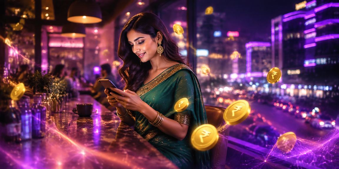 Bangalore MG Road night view with mobile casino in background